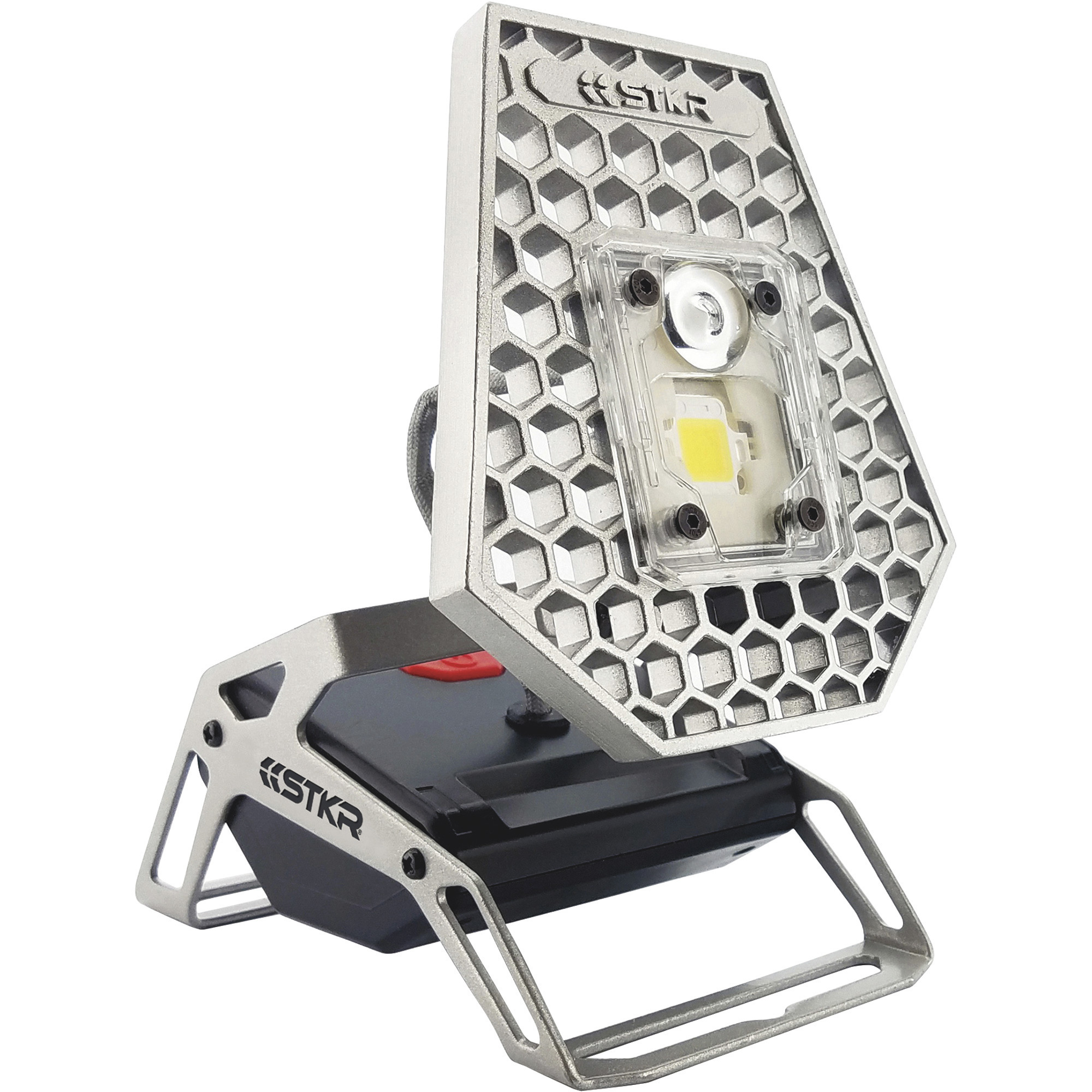 STKR Concepts Rechargeable COB LED Portable Work Light - 1,200 Lumens, Adjustable Lens, Rotating Head, Model# 00173